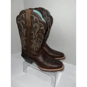 Ariat Legend Women's Brown Turquoise Square Toe Boots size‎ 6